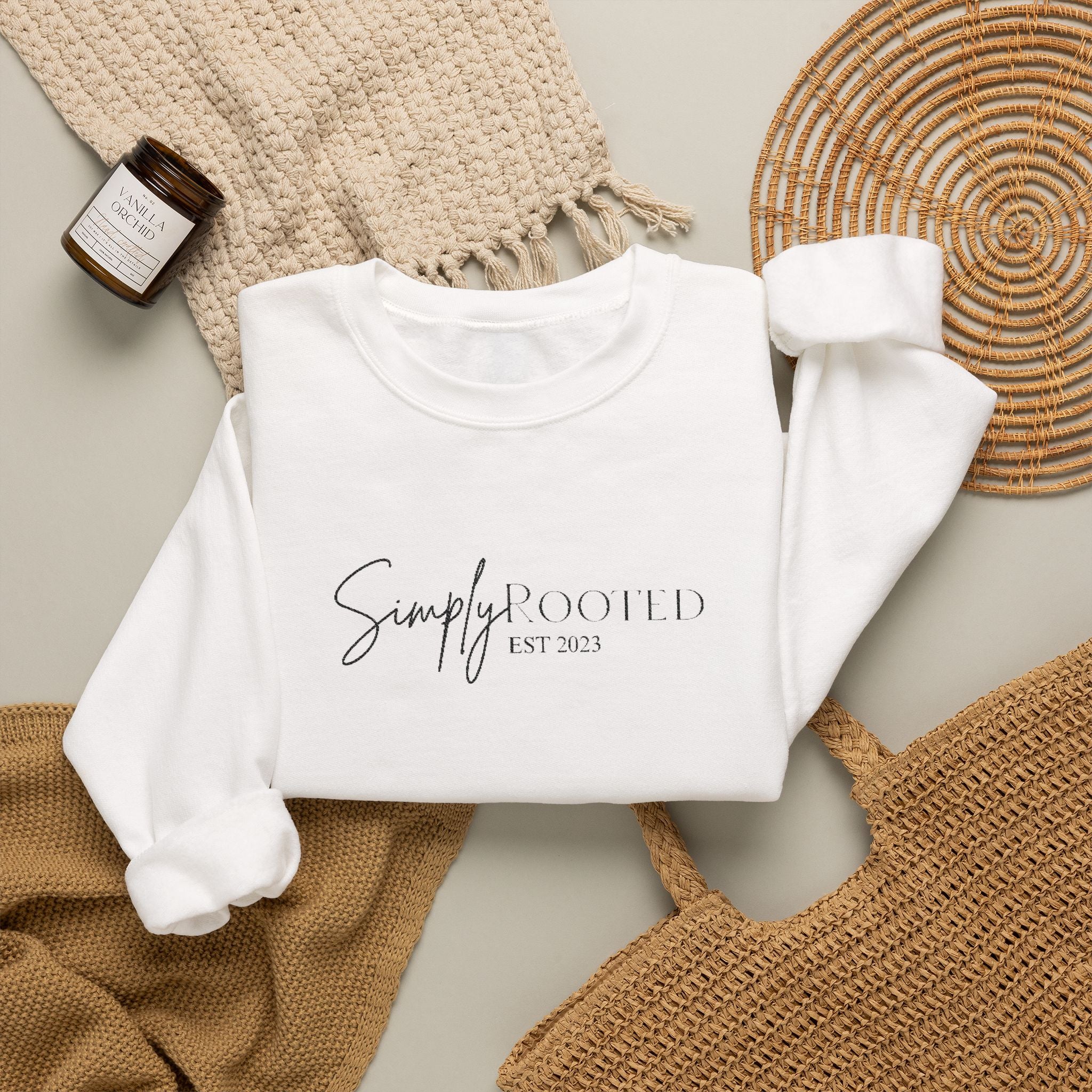 Simply Rooted Embroidered Crewneck Sweatshirt