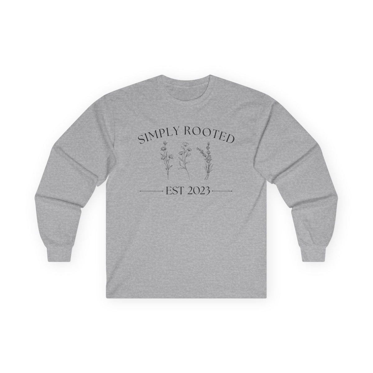 Simply Rooted Long Sleeve Tee - EST 2023 Floral Graphic