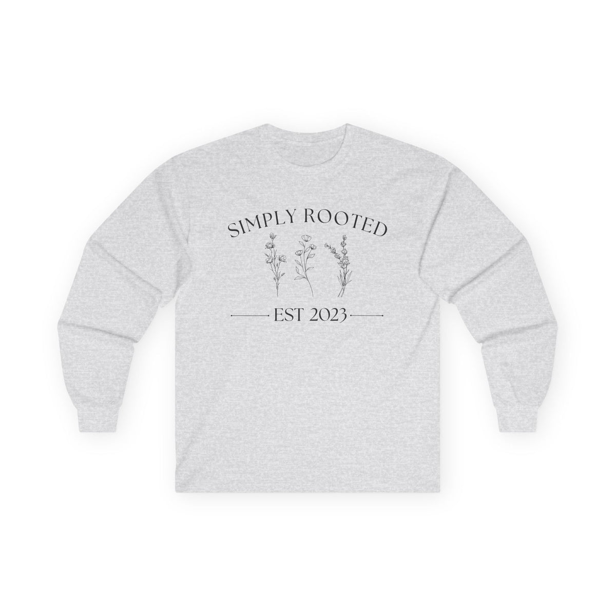 Simply Rooted Long Sleeve Tee - EST 2023 Floral Graphic