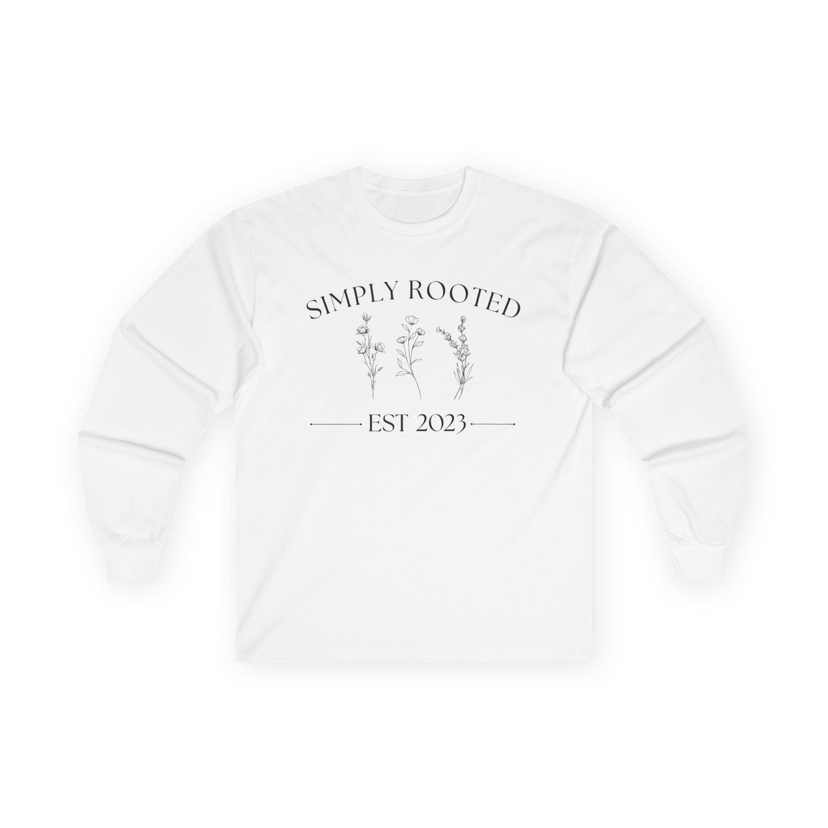 Simply Rooted Long Sleeve Tee - EST 2023 Floral Graphic