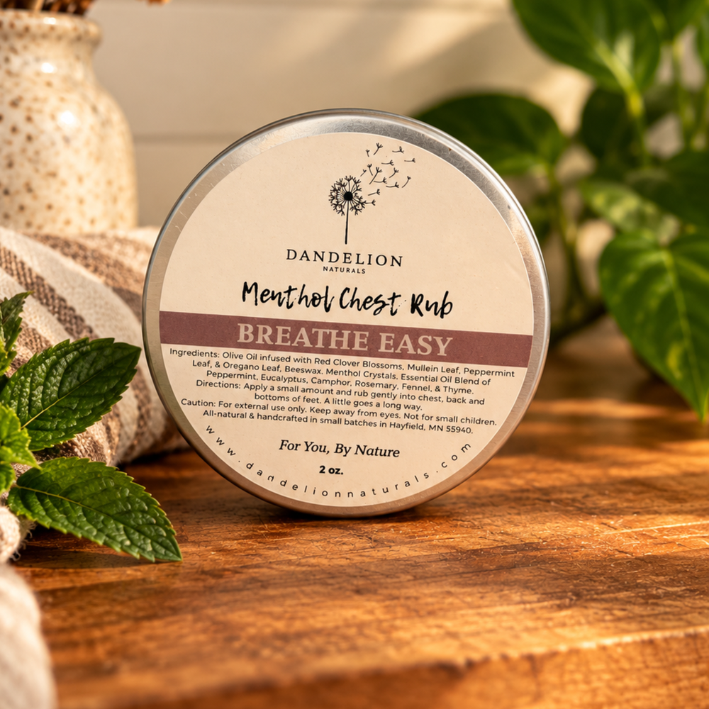 Dandelion Naturals Breathe Easy Salve | Natural Vapor Rub | Chest Rub