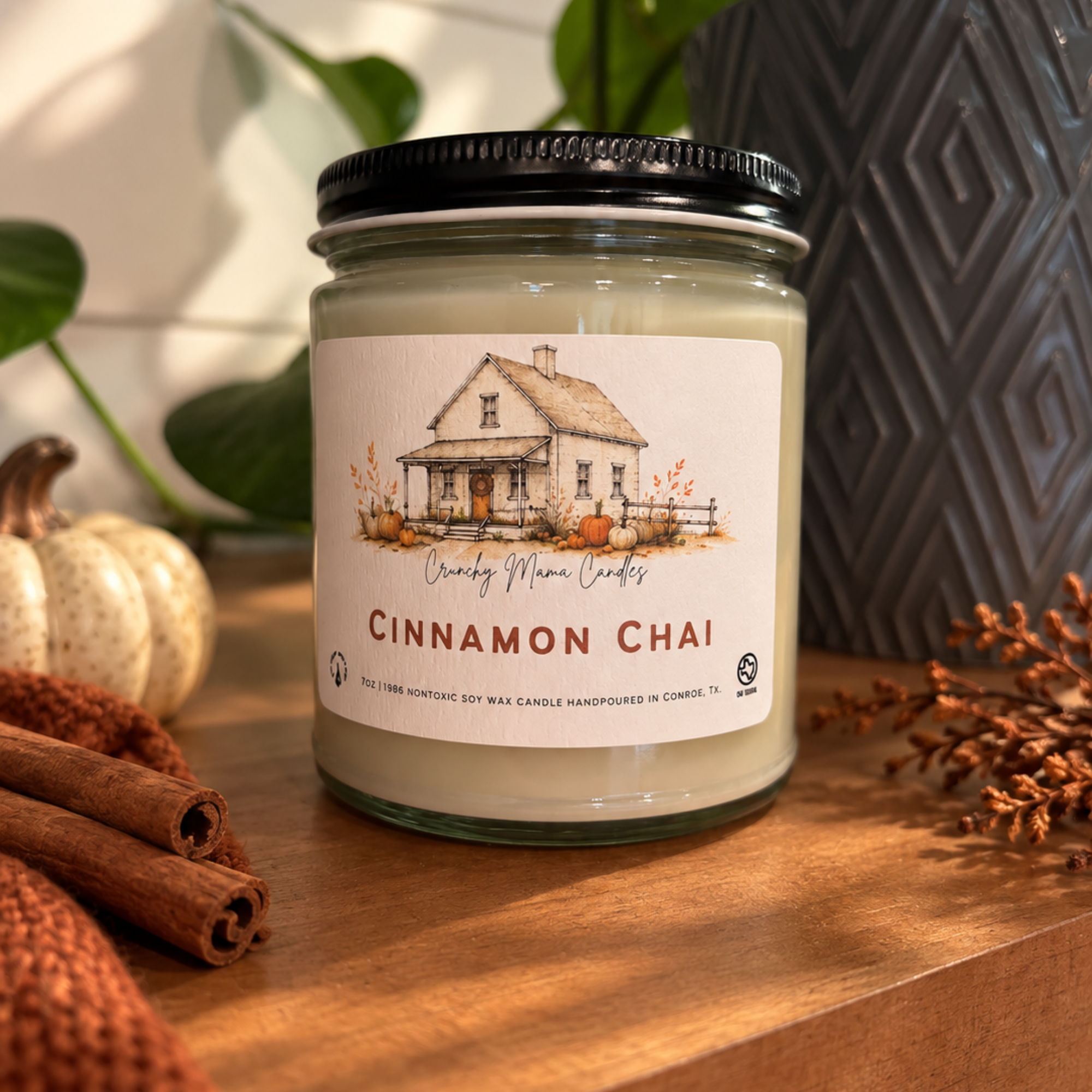 Cinnamon Chai Non-Toxic Candle by Crunchy Mama Candles