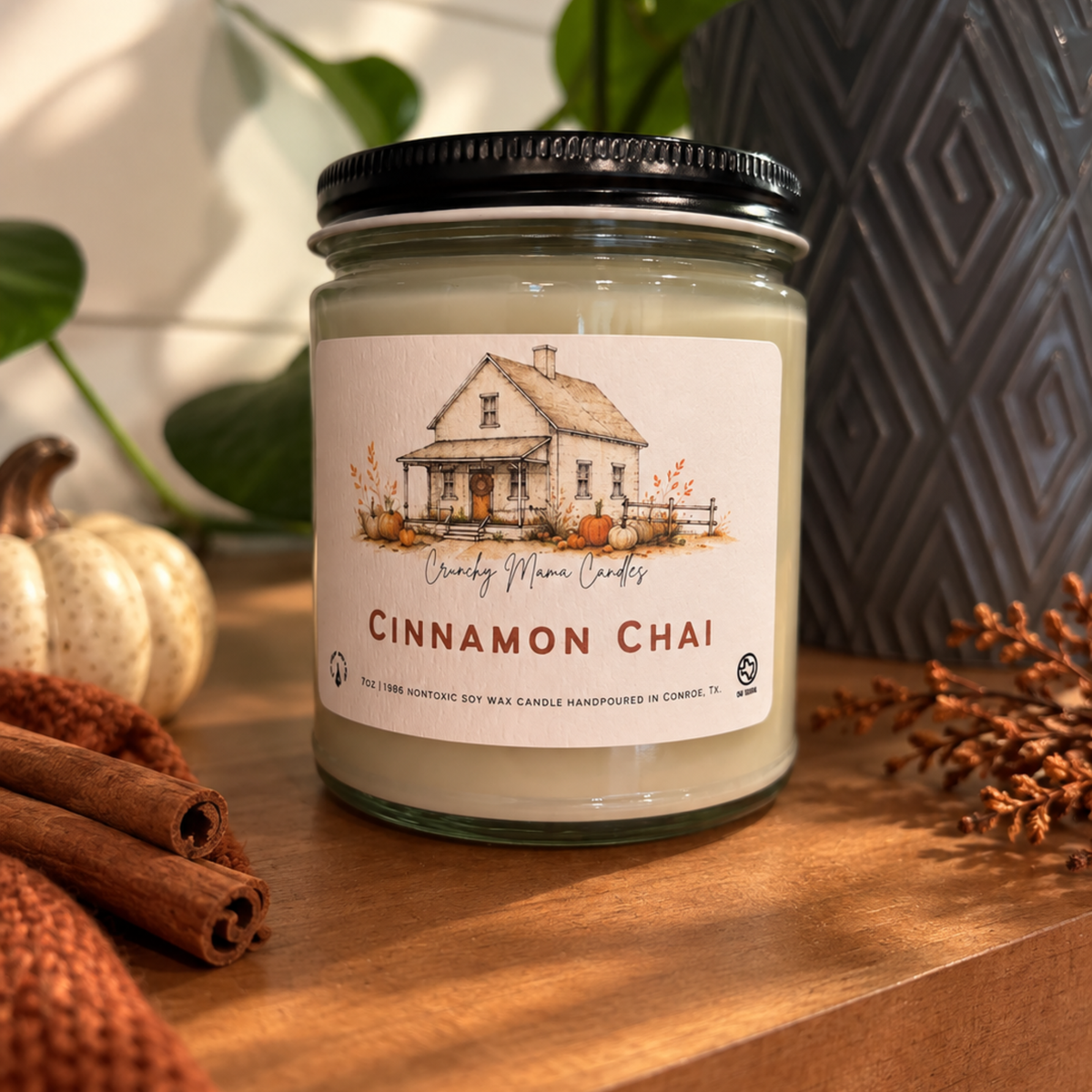 Cinnamon Chai Non-Toxic Candle by Crunchy Mama Candles
